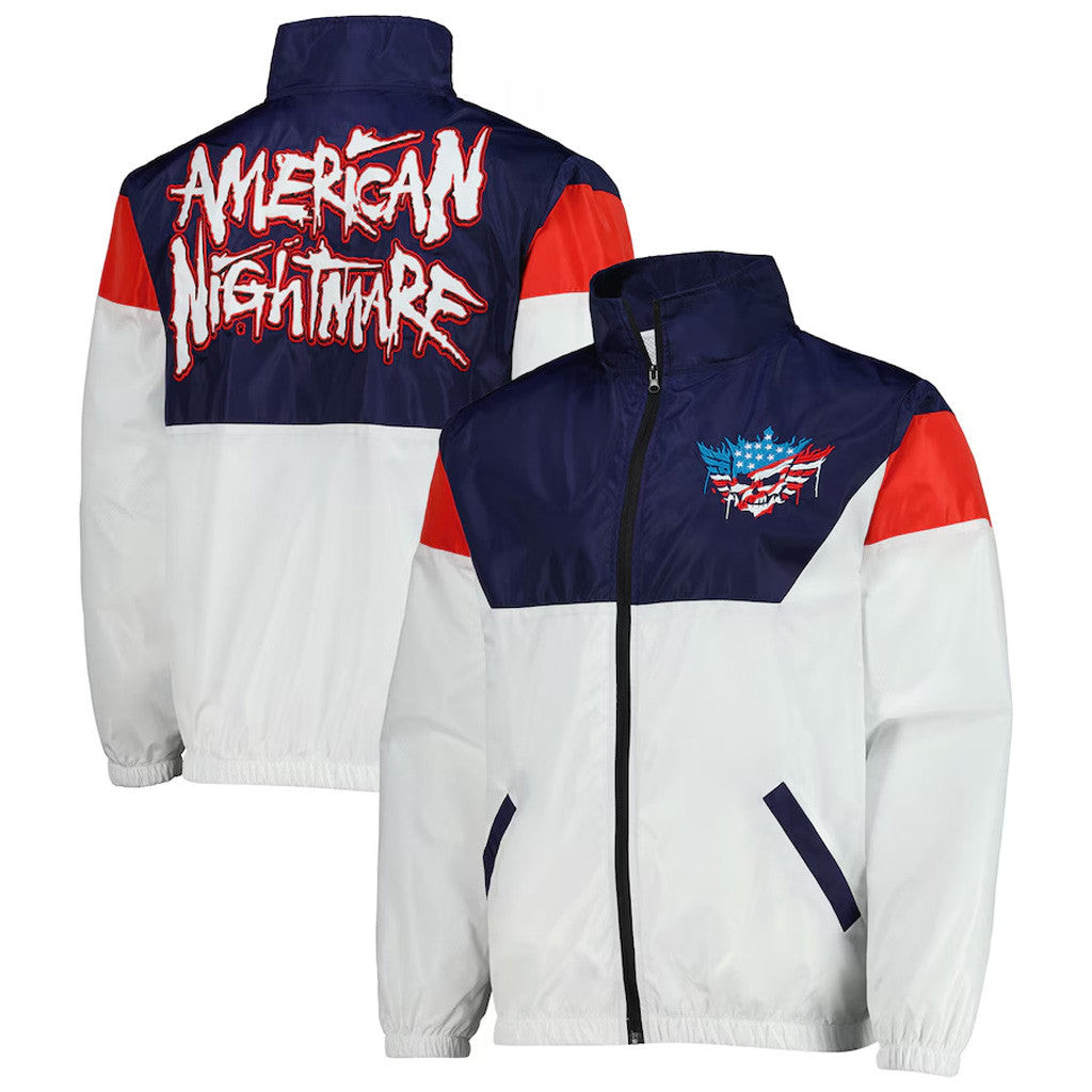 Cody Rhodes Merch Men's White Cody Rhodes American Nightmare Zip Windbreaker Jacket Cody Rhodes Merch Men's White Cody Rhodes American Nightmare Zip Windbreaker Jacket