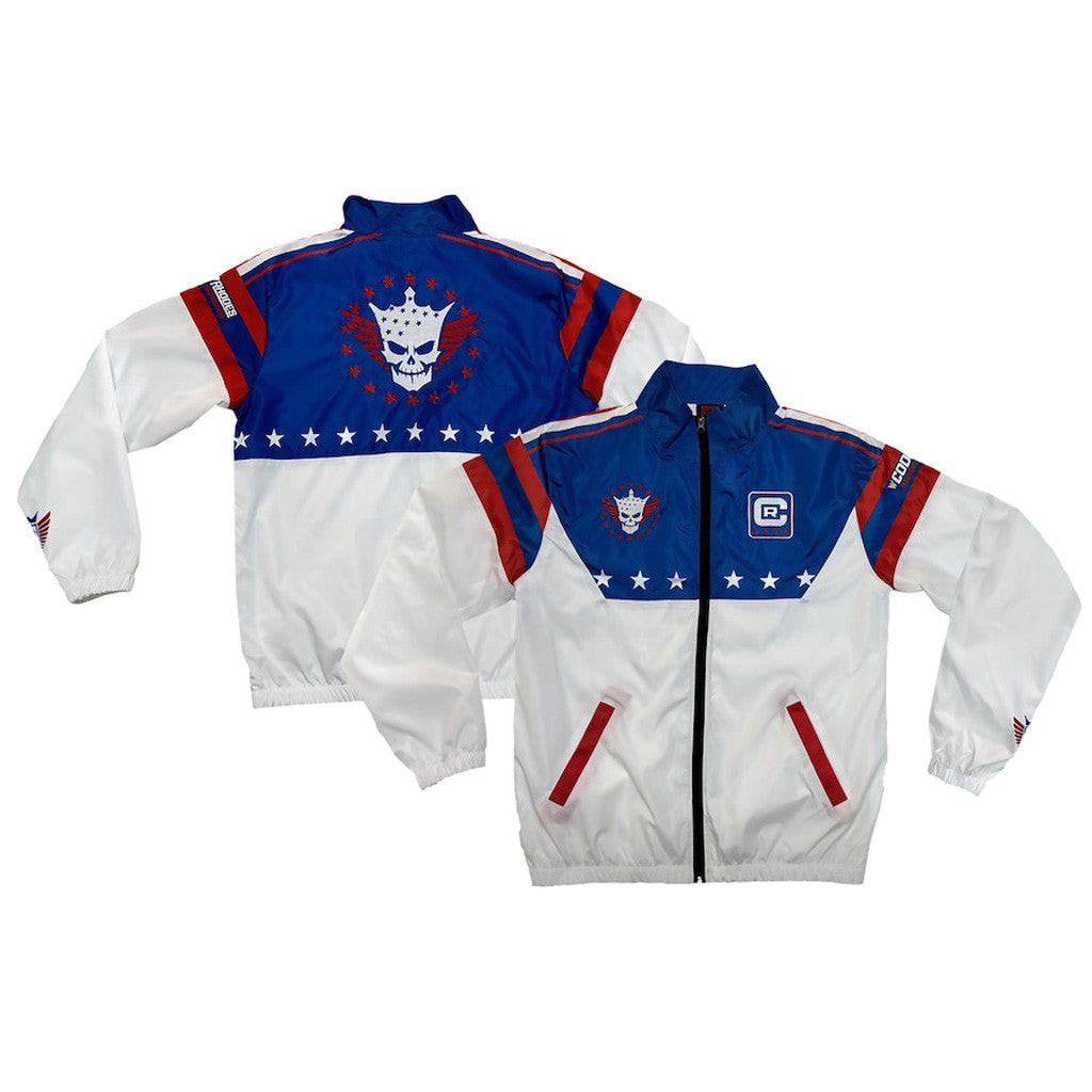 Cody Rhodes Merch Men's White Cody Rhodes Stars and Stripes Windbreaker Full-Zip Jacket Cody Rhodes Merch Men's White Cody Rhodes Stars and Stripes Windbreaker Full-Zip Jacket