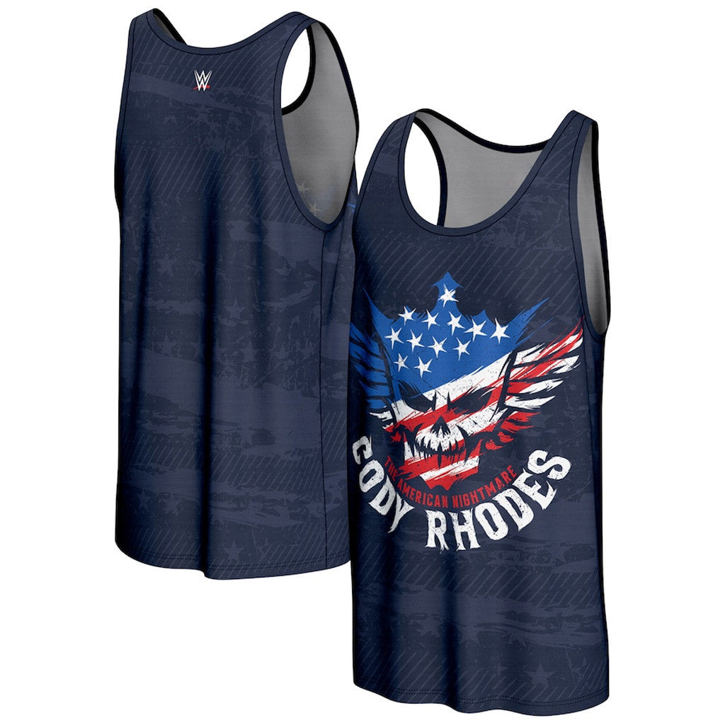 Cody Rhodes Merch ProSphere Navy Cody Rhodes Americana Tank Top Good Gifts For Boyfriend Cody Rhodes Merch ProSphere Navy Cody Rhodes Americana Tank Top Good Gifts For Boyfriend