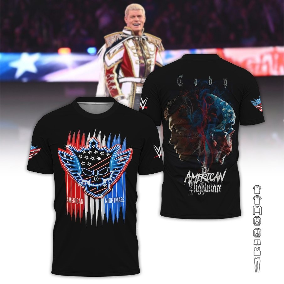 Cody Rhodes Merch T-Shirt The American Nightmare WWE Cody Rhodes Merchandise For Sale