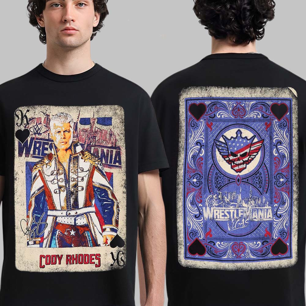 Cody Rhodes WWE Wrestlemania 42 Vegas Play Card T-Shirt Cody Rhodes Fan Merch