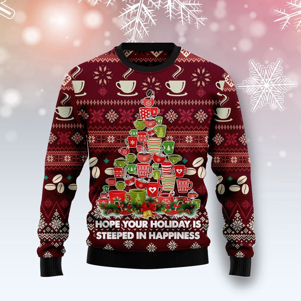 Coffee Christmas Tree Ugly Christmas Sweater Gift For Christmas