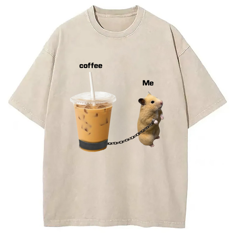 Coffee Is A Lifelong Need Meme Washed T-Shirt Retro Streetwear Graphic Top Gifts For Brother Coffee Is A Lifelong Need Meme Washed T-Shirt Retro Streetwear Graphic Top Gifts For Brother