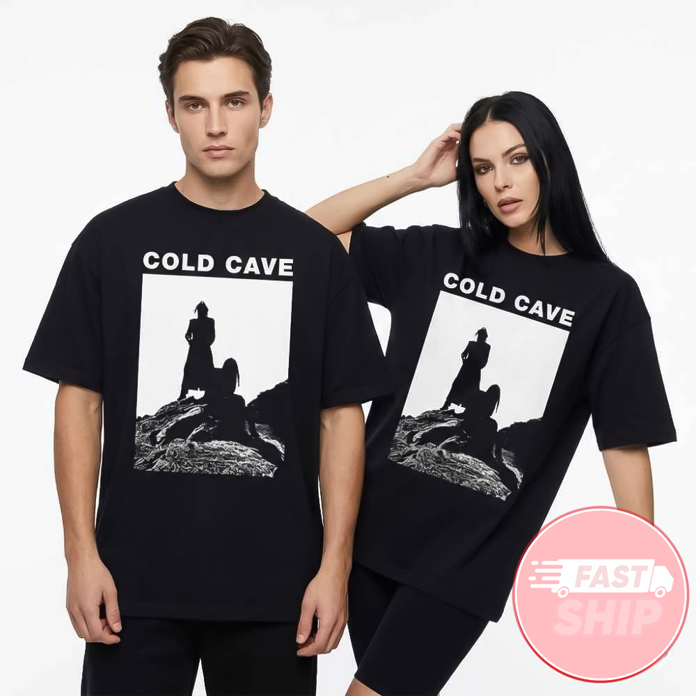Cold Cave x Buzz Kull x Rosa Anschutz Live At The Bellwether 2026 Single Black T-Shirt Fan Merch Cold Cave x Buzz Kull x Rosa Anschutz Live At The Bellwether 2026 Single Black T-Shirt Fan Merch