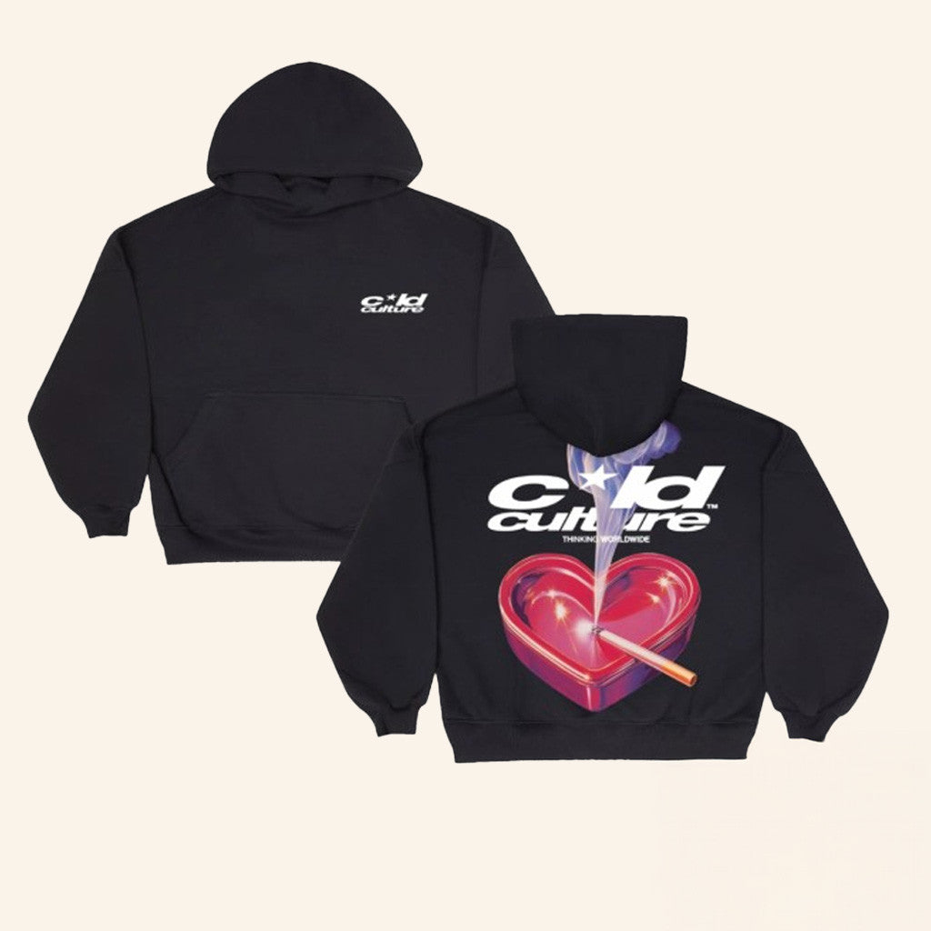 Cold Culture Merch Heart Ashtray Hoodie Black Present For Husband Cold Culture Merch Heart Ashtray Hoodie Black Present For Husband