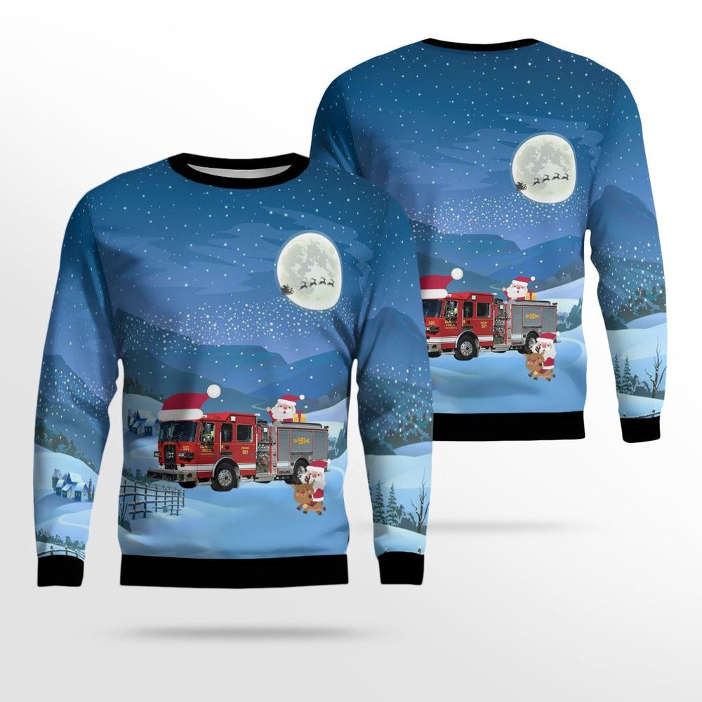 Cold Spring Kentucky Central Campbell County Fire District AOP Ugly Christmas Sweater Xmas Unisex Sweater Christmas Gifts For Men Women