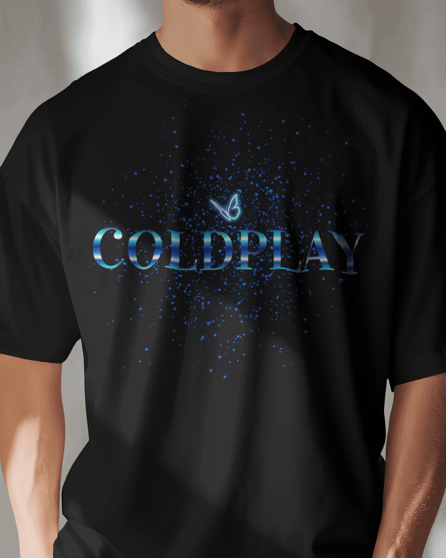 Coldplay Logo Oversize Premium Cotton T-Shirt Pop Rock Merch Best Gift For Music Fans