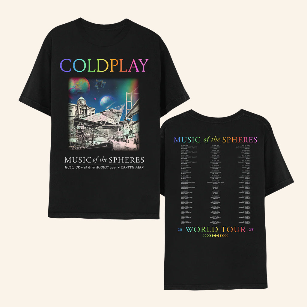 Coldplay Merch Hull Music Of The Spheres Tour T-Shirt Gifts For Fans Coldplay Merch Hull Music Of The Spheres Tour T-Shirt Gifts For Fans