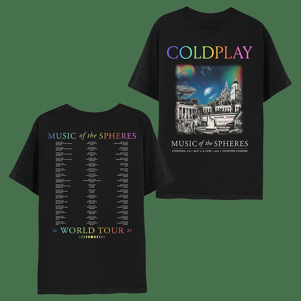 Coldplay Music Of The Spheres Tour 2025 Concert Merch T-Shirt Best Gift For Music Fans