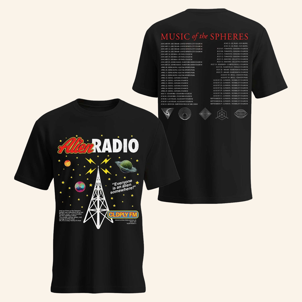 Coldplay Tour 2025 Shirt Alien Radio T Shirt Music Merch Gift Ideas For Fans Of All Ages Coldplay Tour 2025 Shirt Alien Radio T Shirt Music Merch Gift Ideas For Fans Of All Ages
