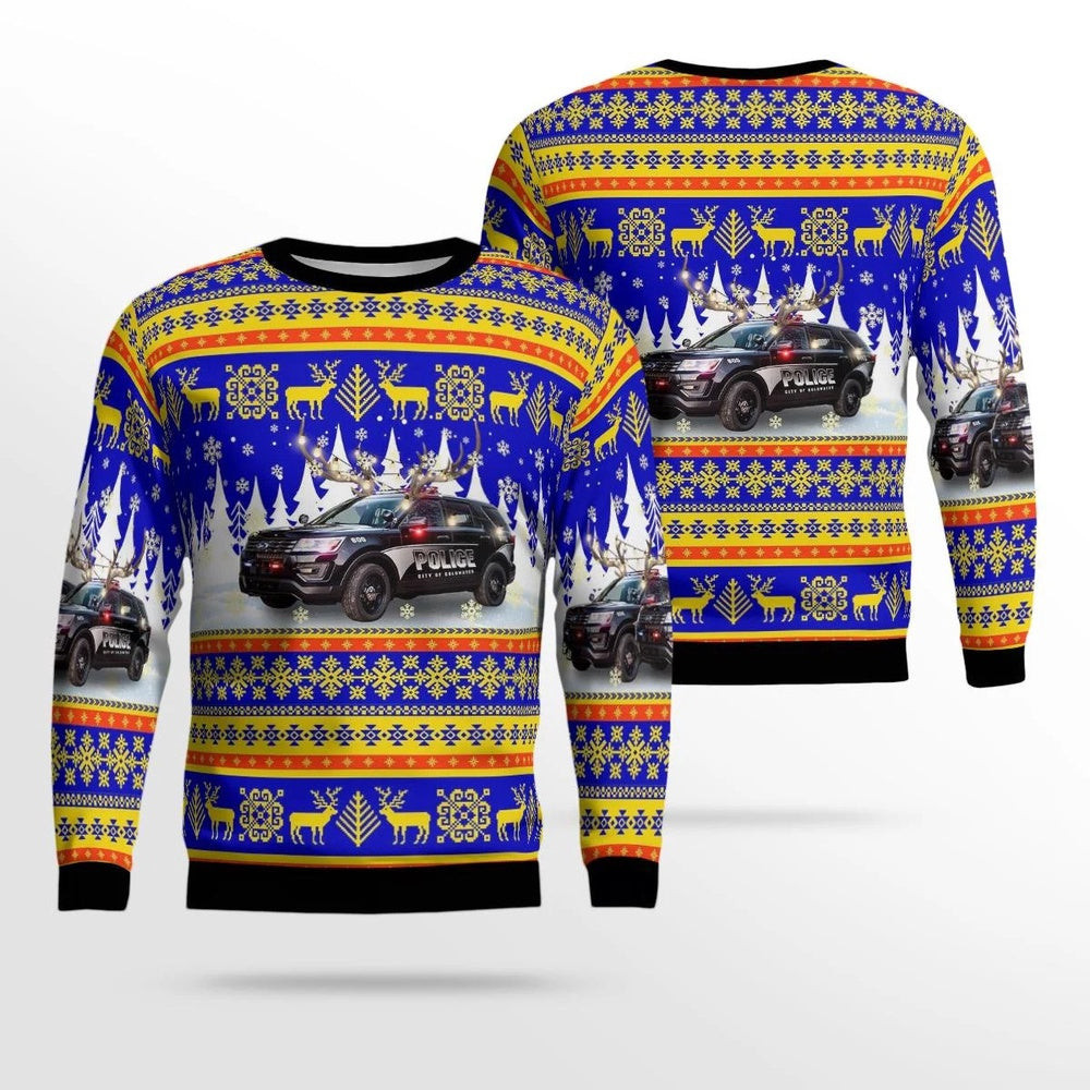 Coldwater Michigan Coldwater City Police Department AOP Ugly Sweater Xmas Unisex Sweater Christmas Gifts For Men Women