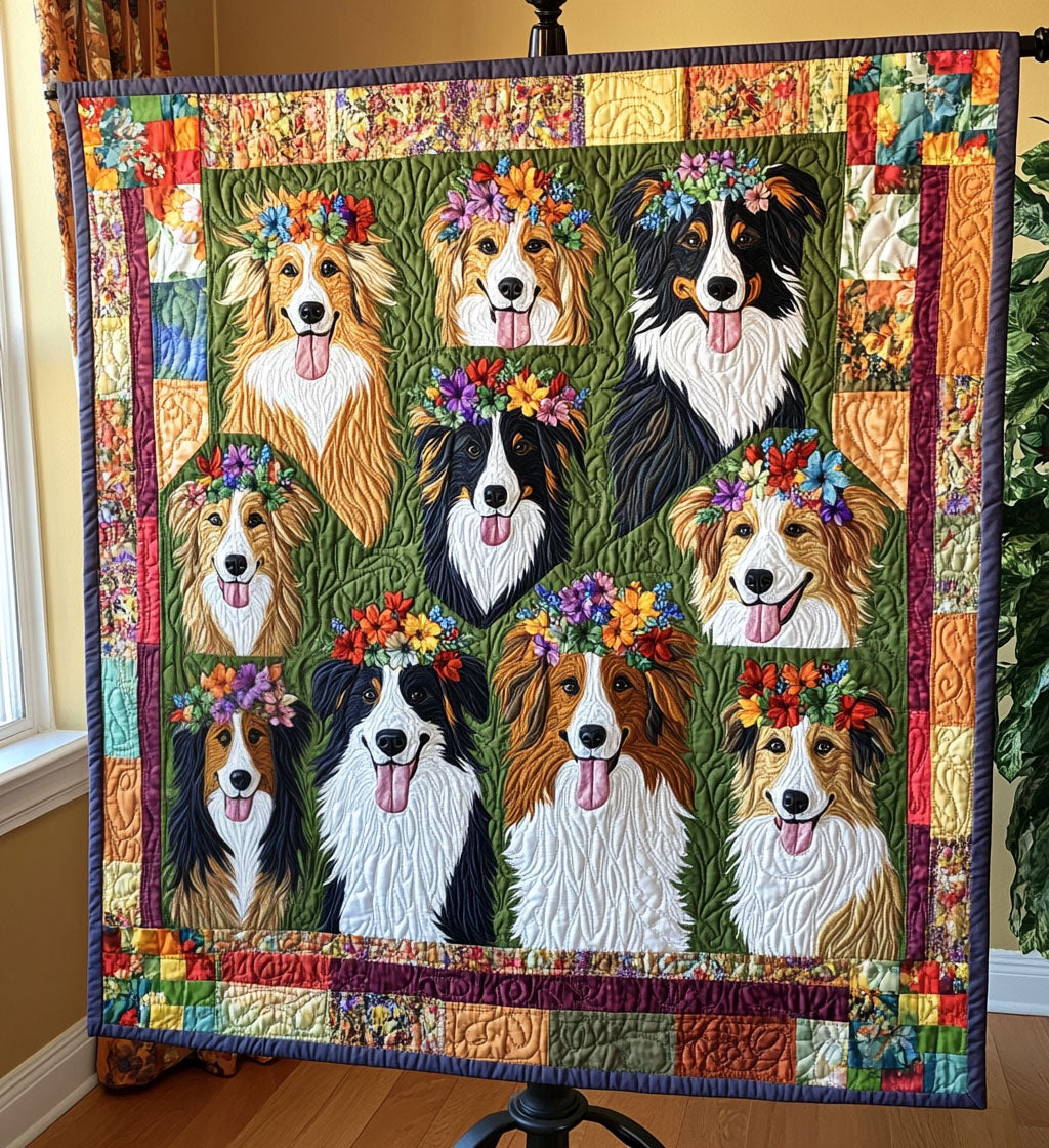 Collie Fields Quilted Blanket Xmas Gifts For Dog Lovers