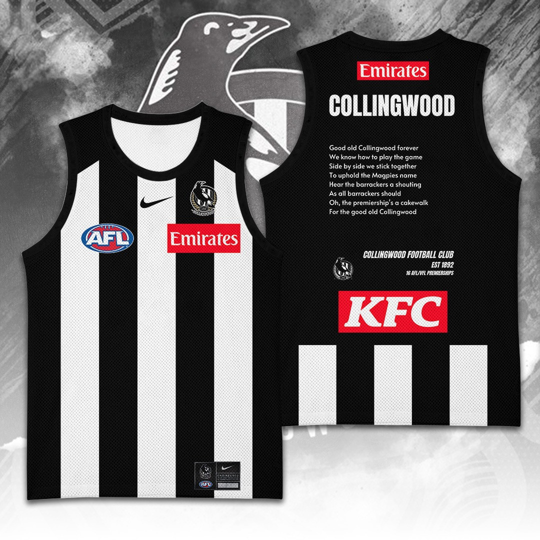 Collingwood FC Basketball Jersey Tank Top Present Gifts For Football Fans