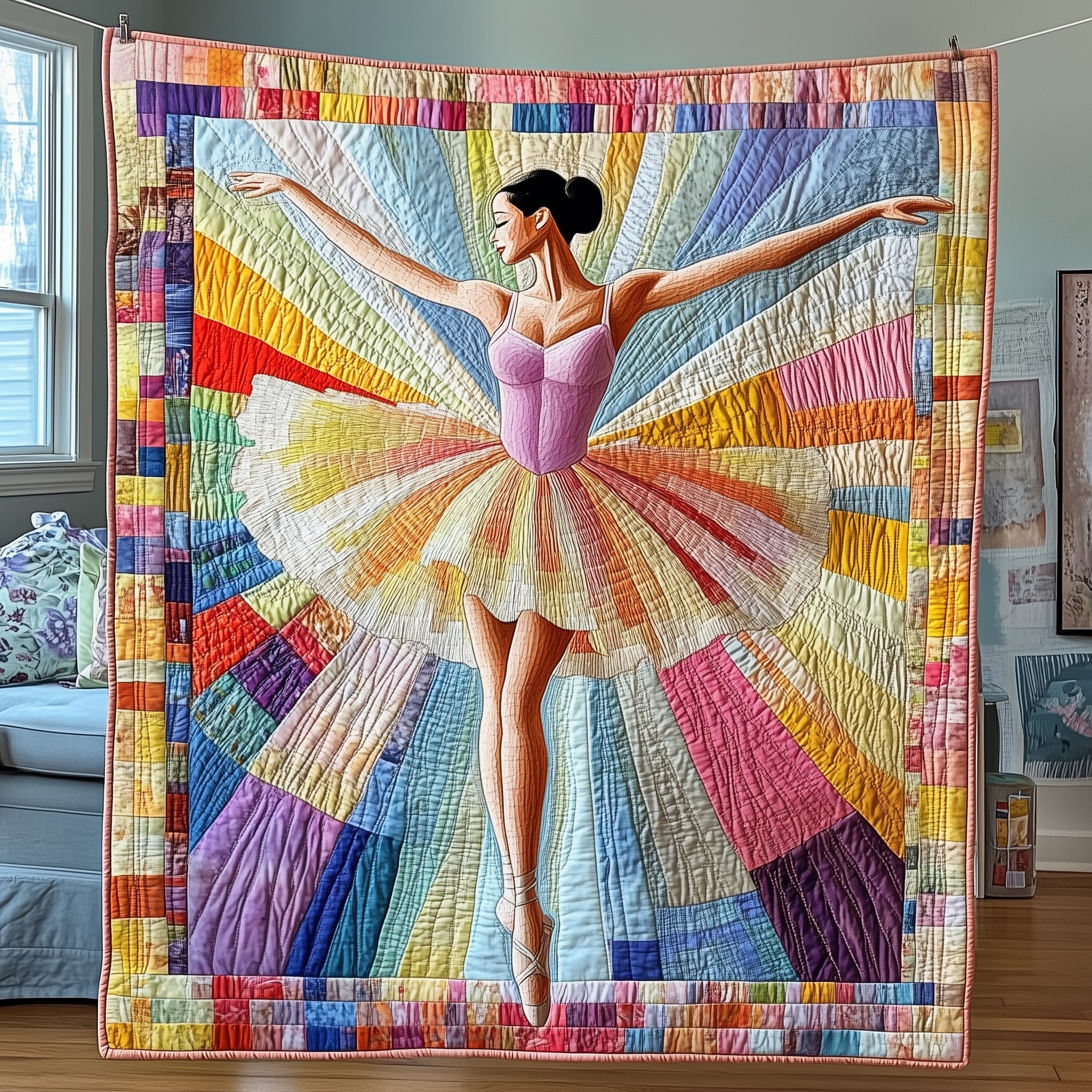 Color Ballet Quilt Exquisite Quilted Blanket For Ballerinas Teachers And Dance Enthusiasts
