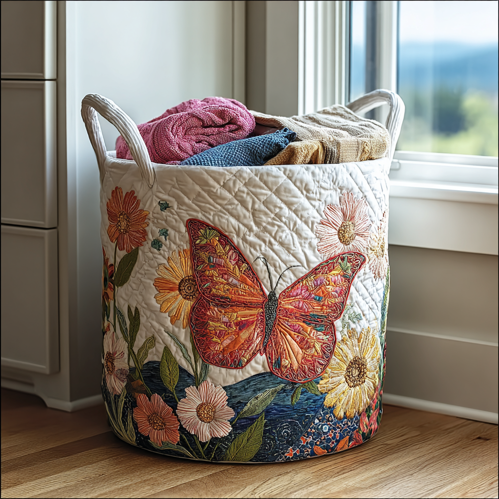 Color Flight Quilted Laundry Basket Merch For Her