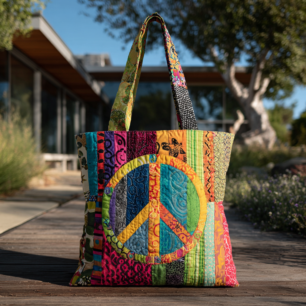 Color Me Calm Quilted Tote Bag Gifts For Hippie Mom