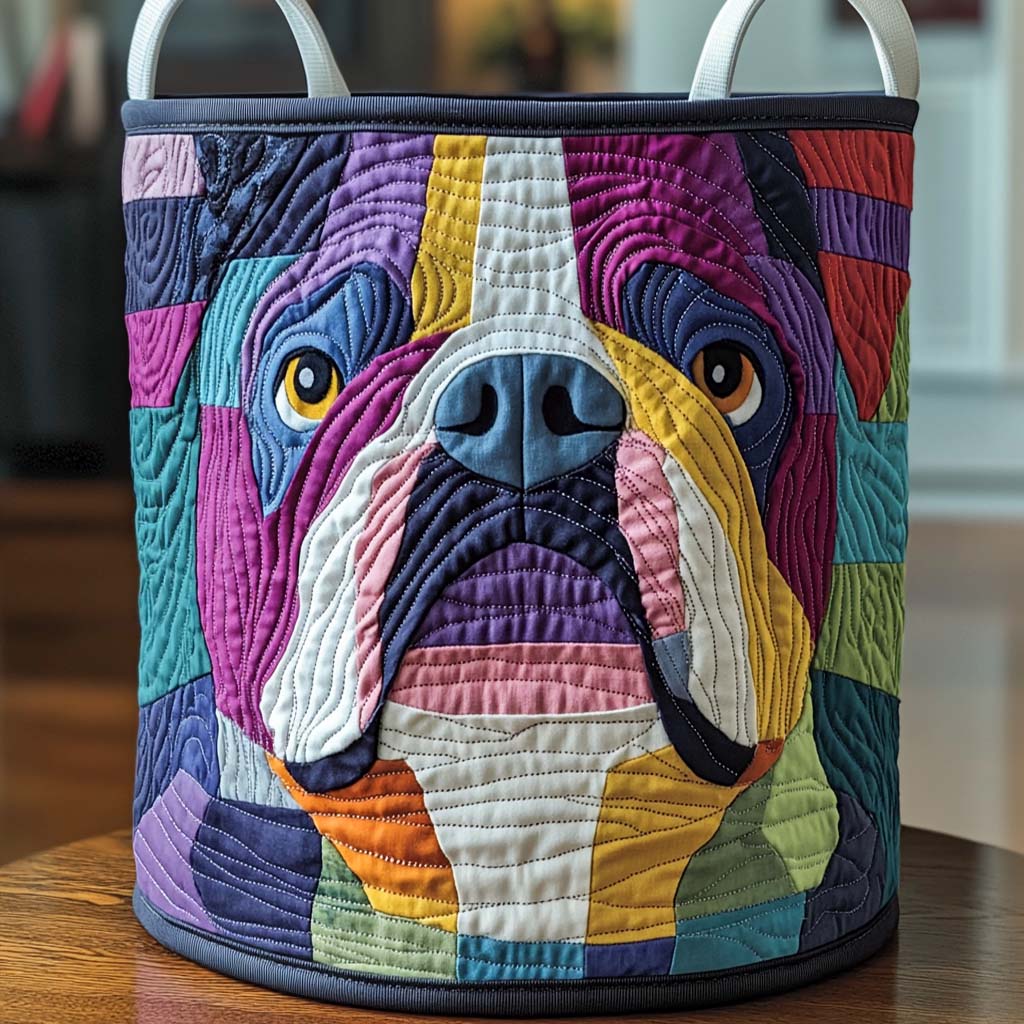 Color Pop Pug Quilted Laundry Basket Lovely Quilted Laundry Basket Gift for Mom or Grandma