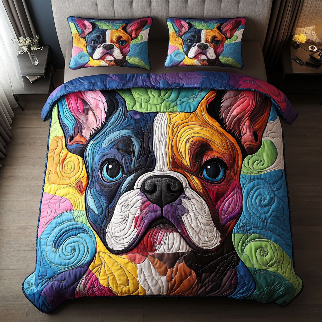 Color Pop Pup Quilted Bedding Set Ultra-Soft Bedding Set for a Hotel-Like Experience