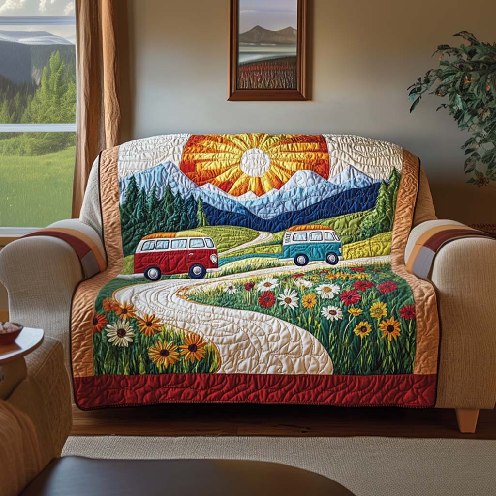 Color Road Quilted Sofa Cover Couch Protector Hippie Gift Ideas