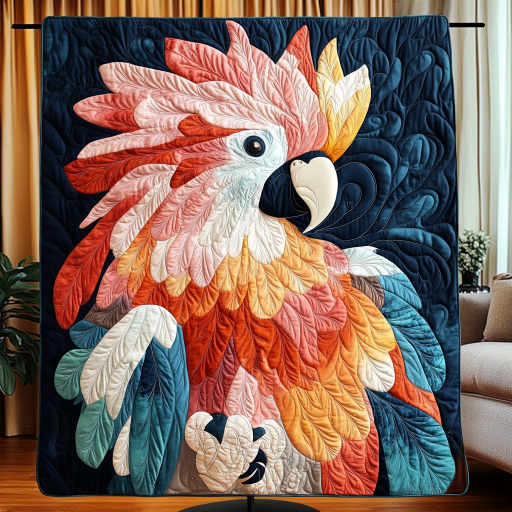 Color Soar Quilted Blanket Best Throw Blanket Gifts For Parrot Lovers