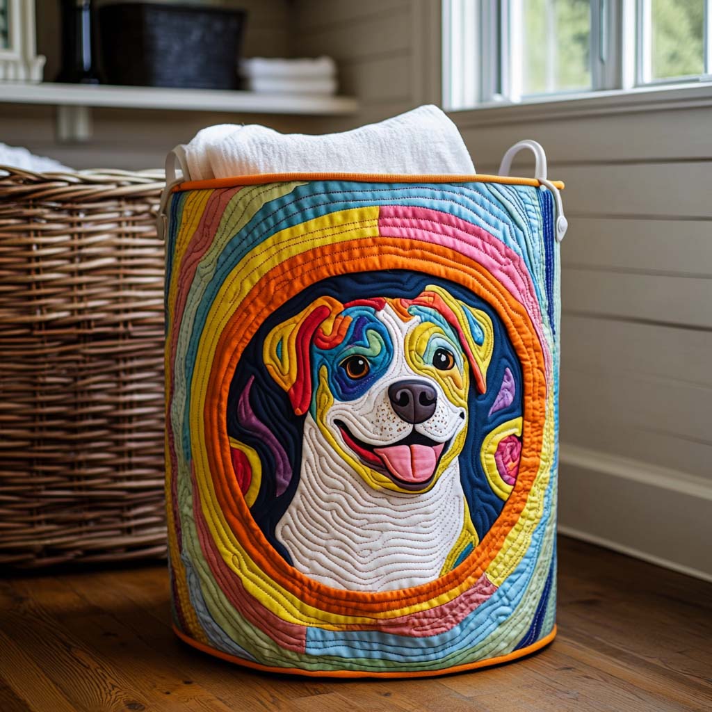 Color Splash Pitbull Quilted Laundry Basket Great Idea For New Home