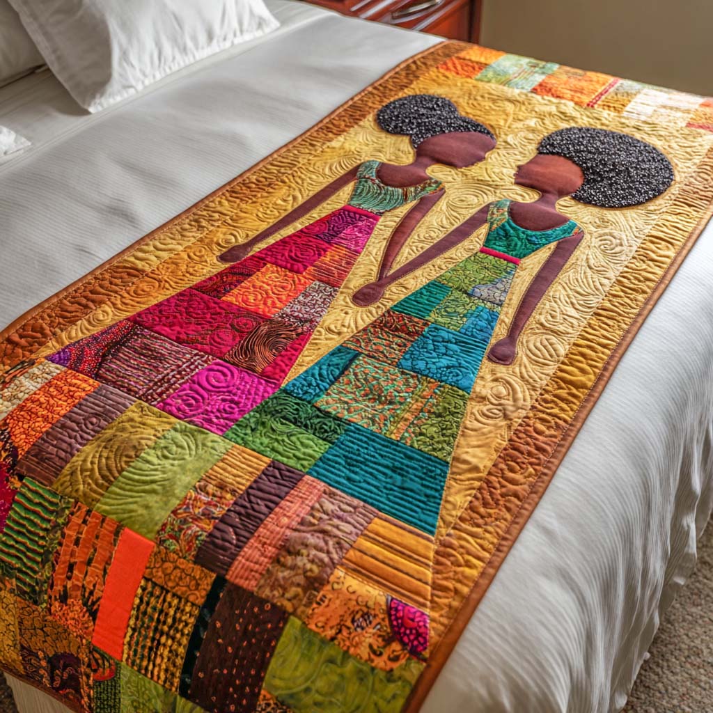 Color Weavers Quilted Bed Runner Bed Decorations African American Gifts For Her