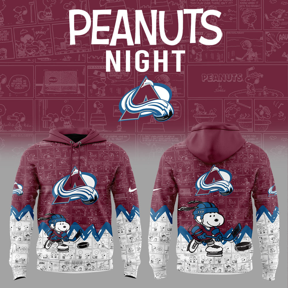 Colorado Avalanche Anniversary Of Peanuts Hoodie Presents For Football Fans