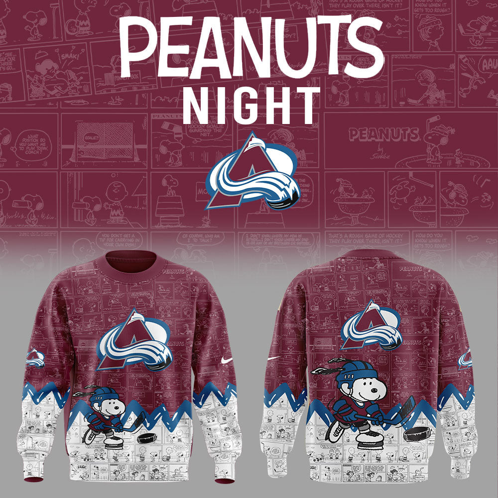 Colorado Avalanche Anniversary Of Peanuts Sweatshirt Gifts For Basketball Fan