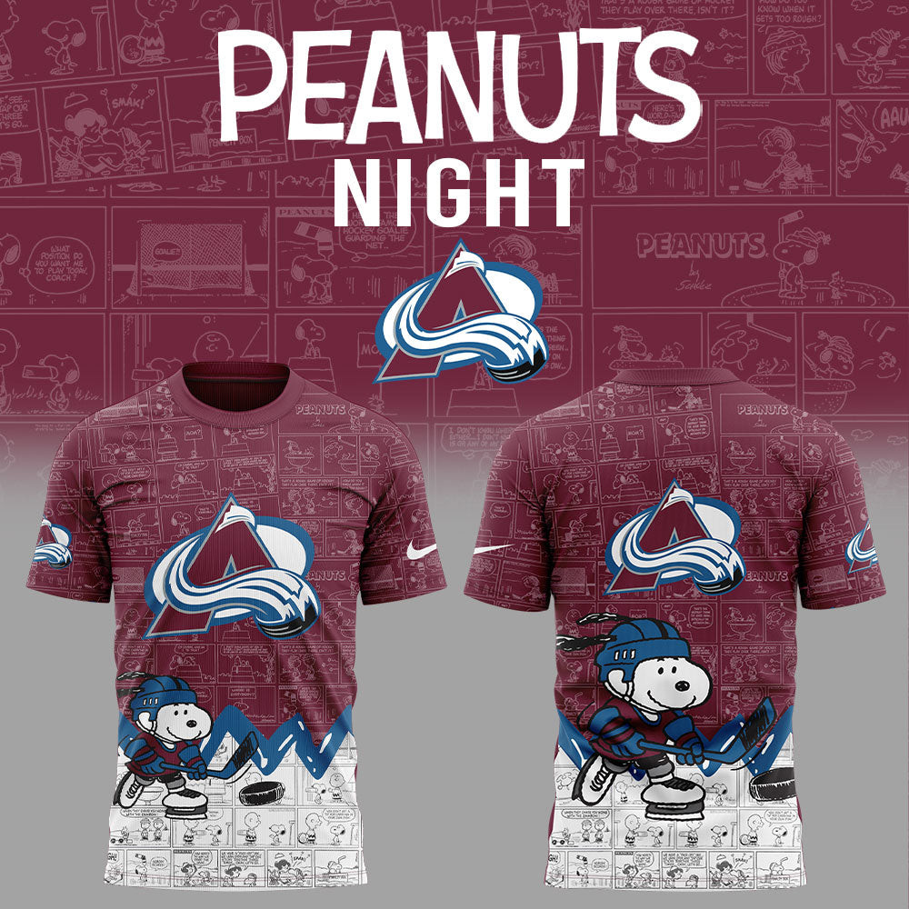 Colorado Avalanche Anniversary Of Peanuts T-Shirt Gift For Basketball Lover