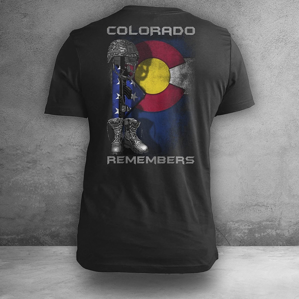 Colorado Remembers Colorado T-Shirt 2023 Veteran Day Patriotic Shirt Designs Gifts For Papa