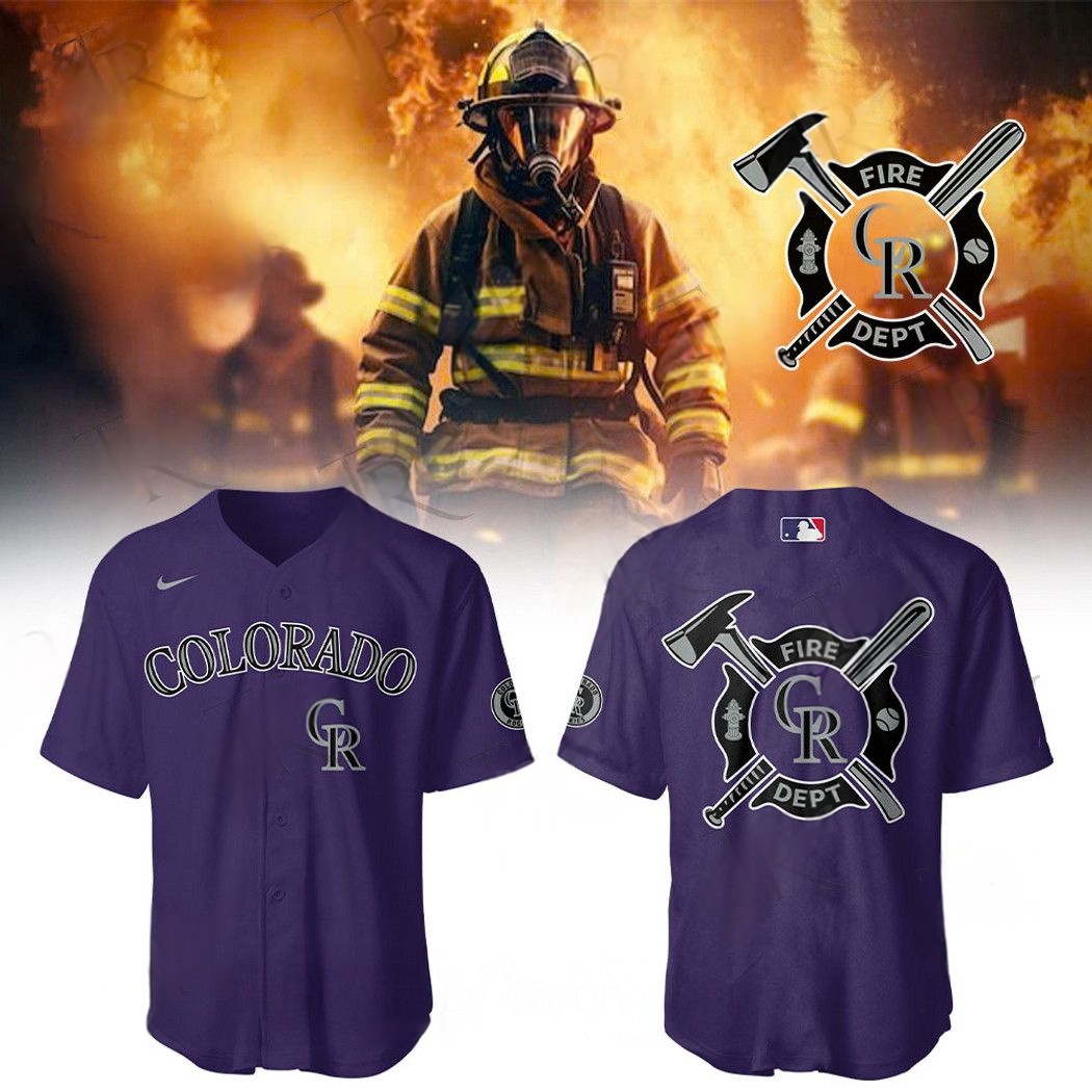 Colorado Rockies 2025 Firefighter Appreciation Night Limited Edition Baseball Jersey Purple Gifts For Baseball Fans