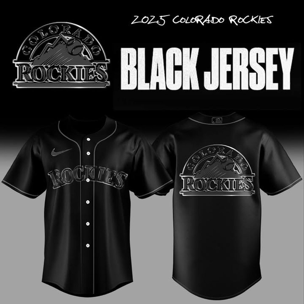 Colorado Rockies Back In Black 2025 Baseball Jersey Gift Ideas For Baseball Fans