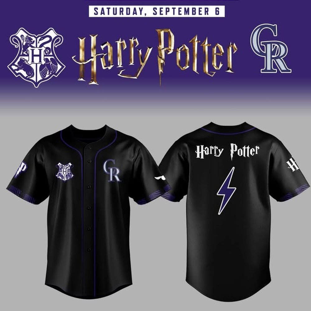 Colorado Rockies Harry Potter Night Black Jersey Colorado Rockies Merch Gift Ideas For Baseball Players