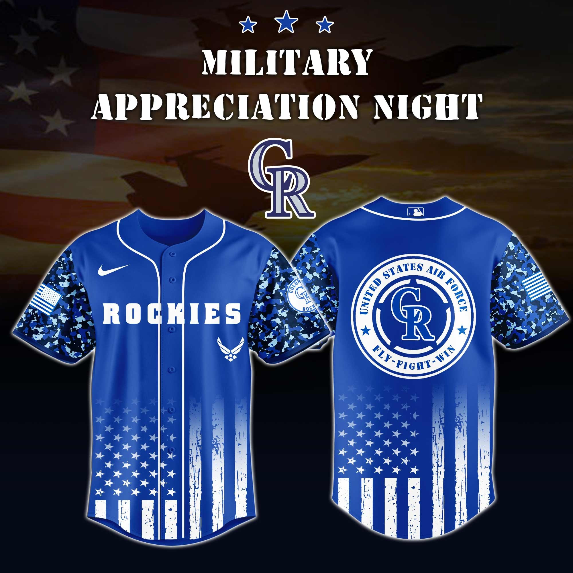 Colorado Rockies MLB x Air Force Military Appreciation Night Jersey Editions Limited Colorado Rockies Merch