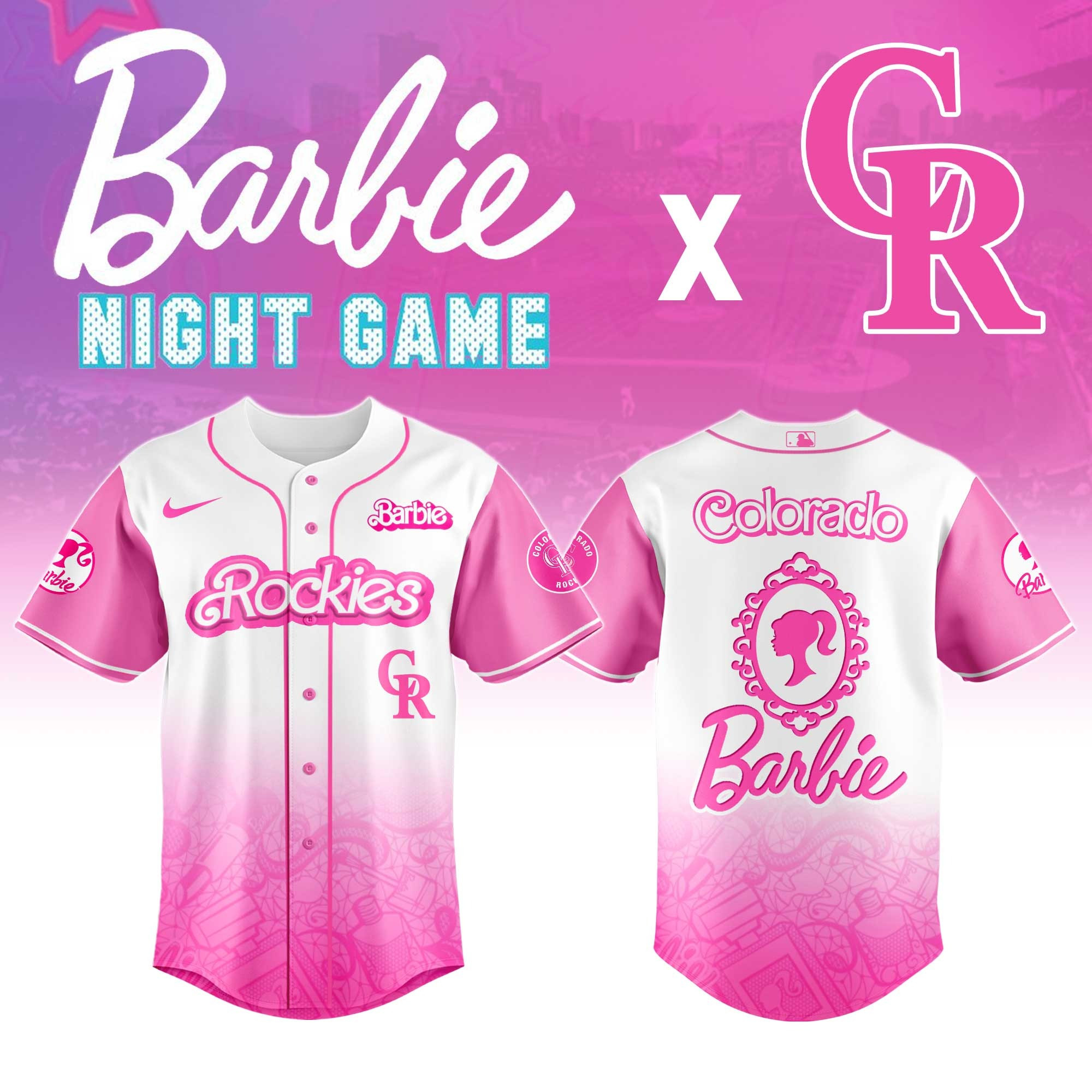 Colorado Rockies MLB x Barbie Night Game Jersey 2025 Baseball Lover Gift Ideas