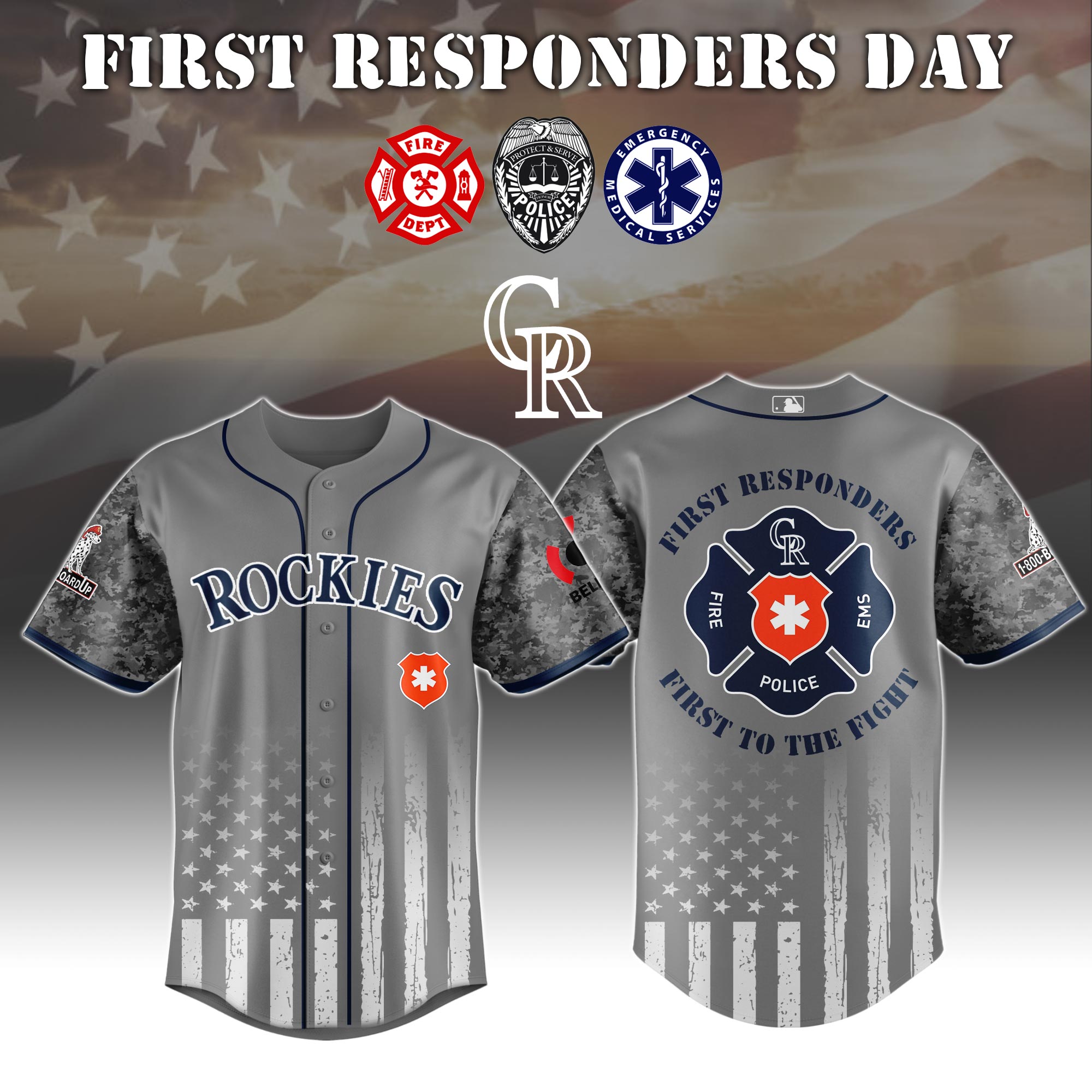 Colorado Rockies MLB x First Responders Jersey 2025 Gift For Baseball Fans