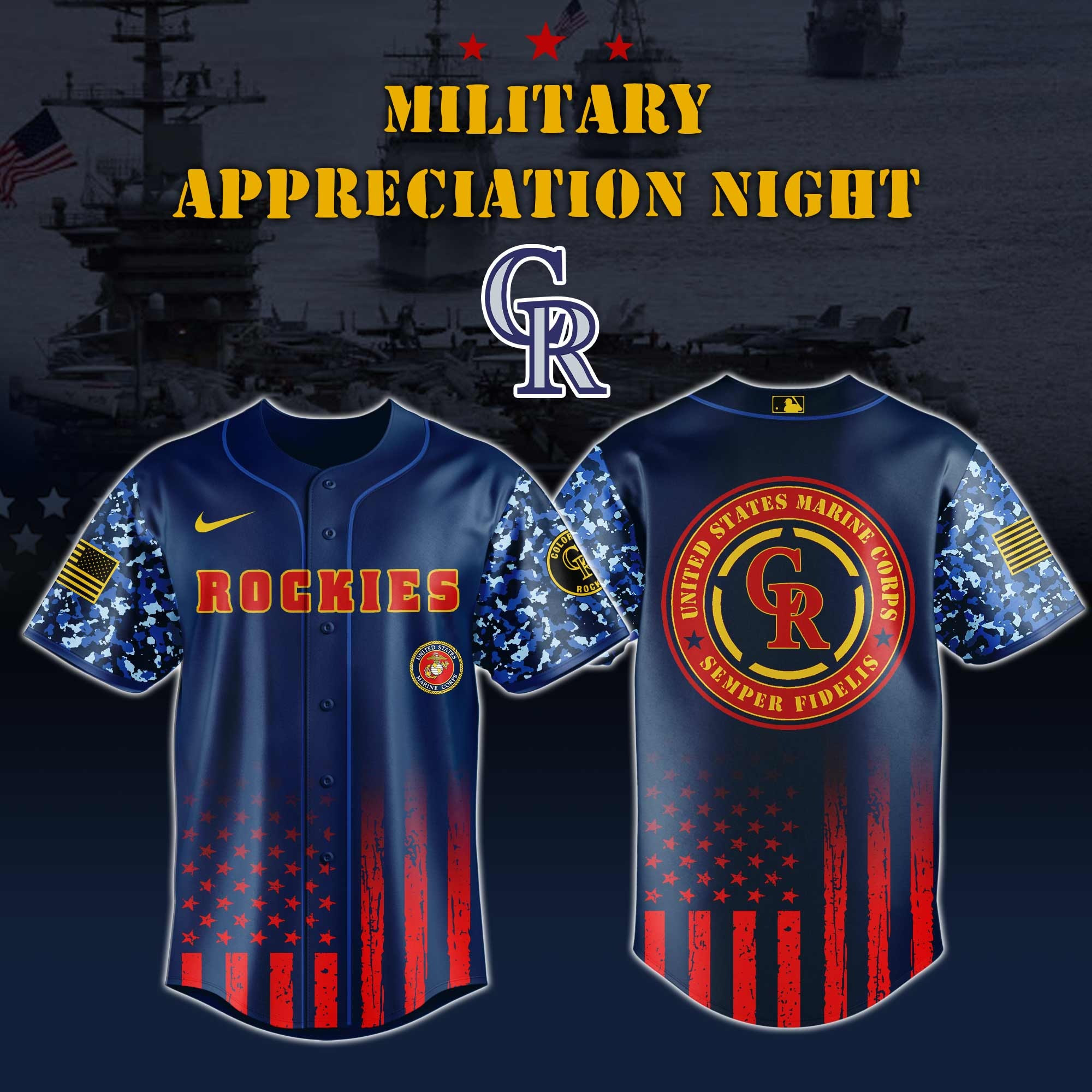 Colorado Rockies MLB x Marine Corps Military Appreciation Night Jersey Editions Limited 2025 Colorado Rockies Merch