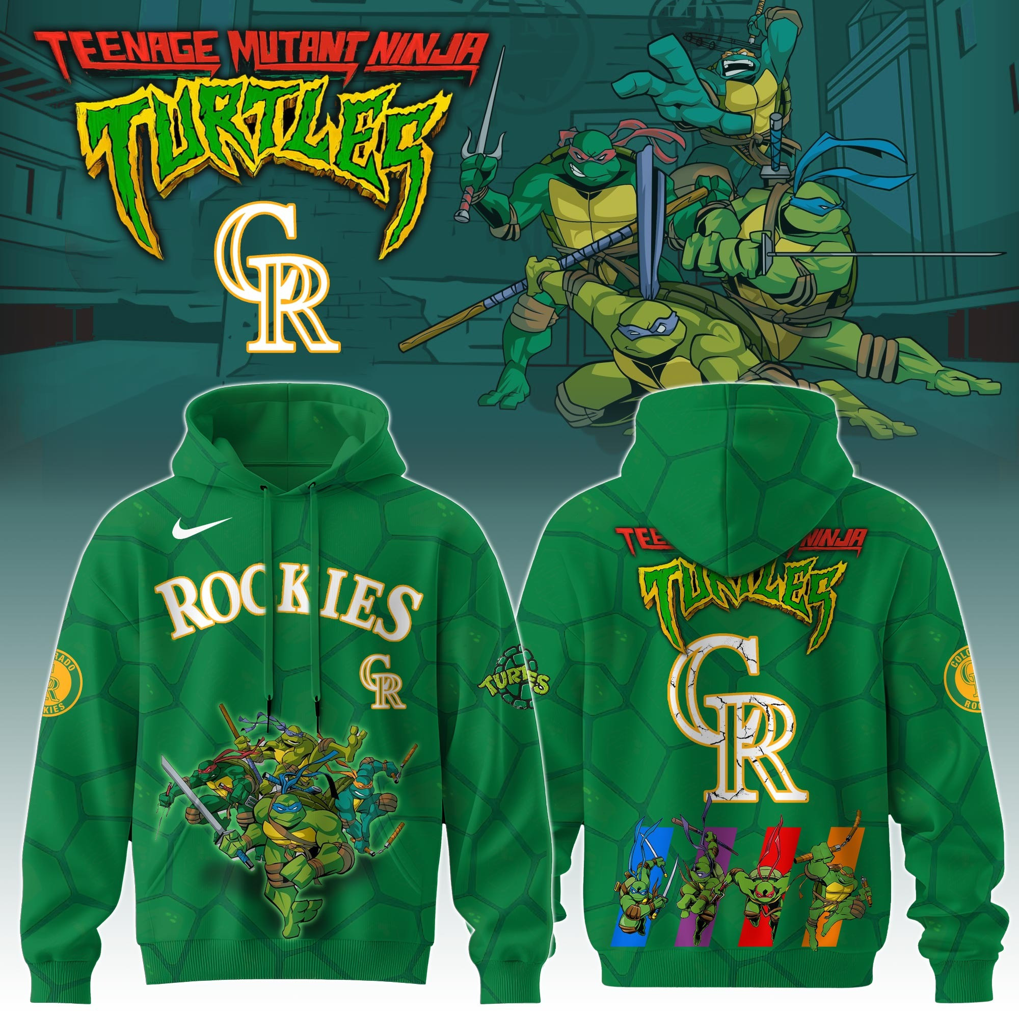 Colorado Rockies MLB X Ninja Turtles Hoodie Baseball Ninja Turtles Lovers Fan Gifts For Him