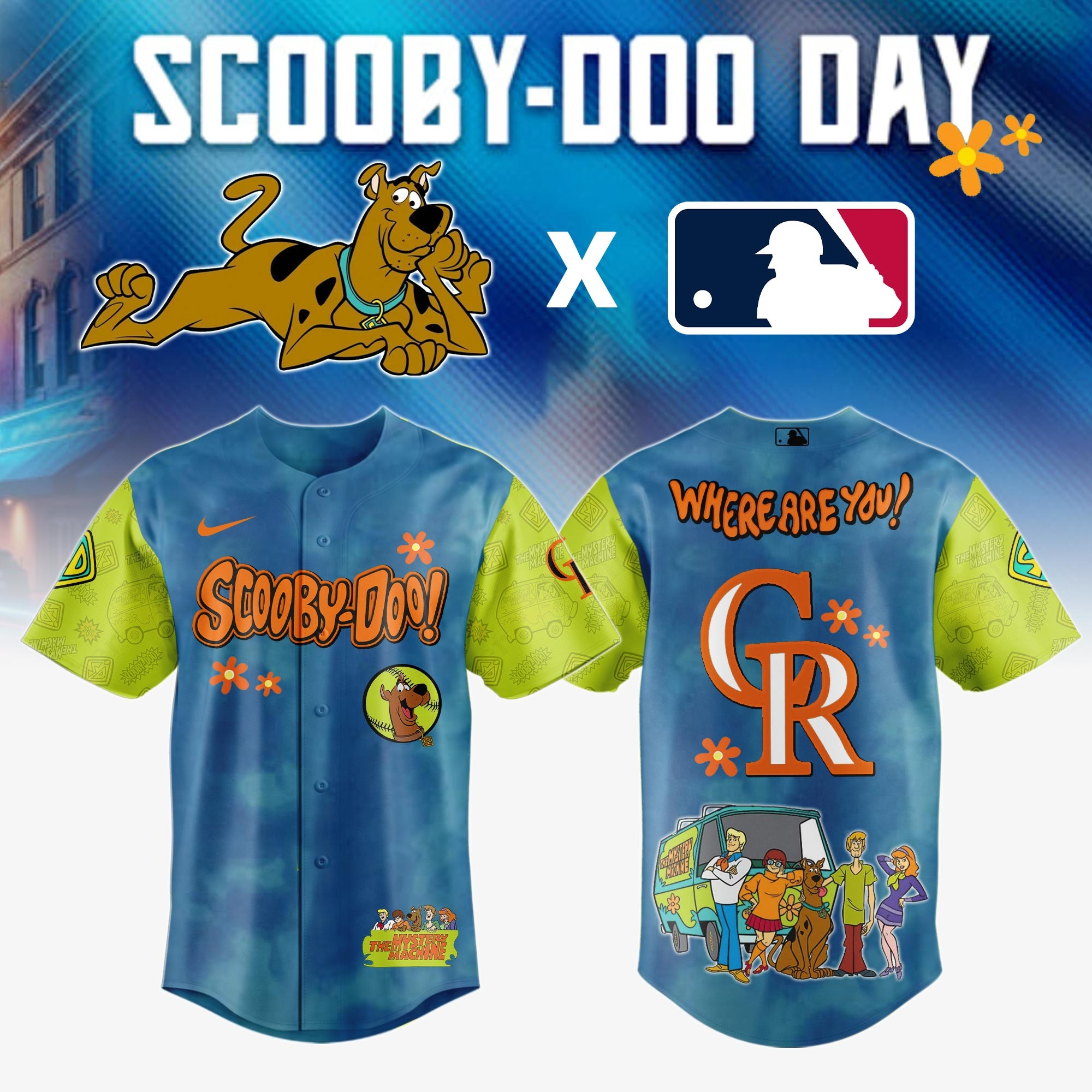 Colorado Rockies MLB x Scooby Doo Jersey Best Gifts For Baseball Lovers