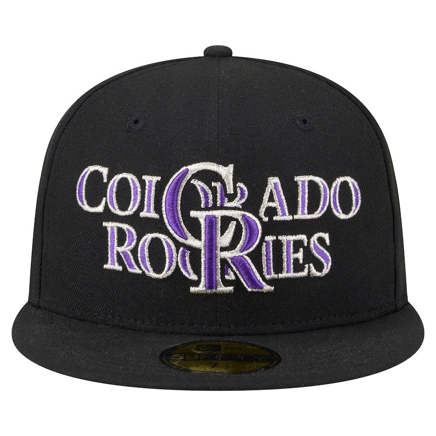 Colorado Rockies New Era Overlap Hat MLB 59FIFTY Fitted Cap Merch Gifts For Baseball Fans