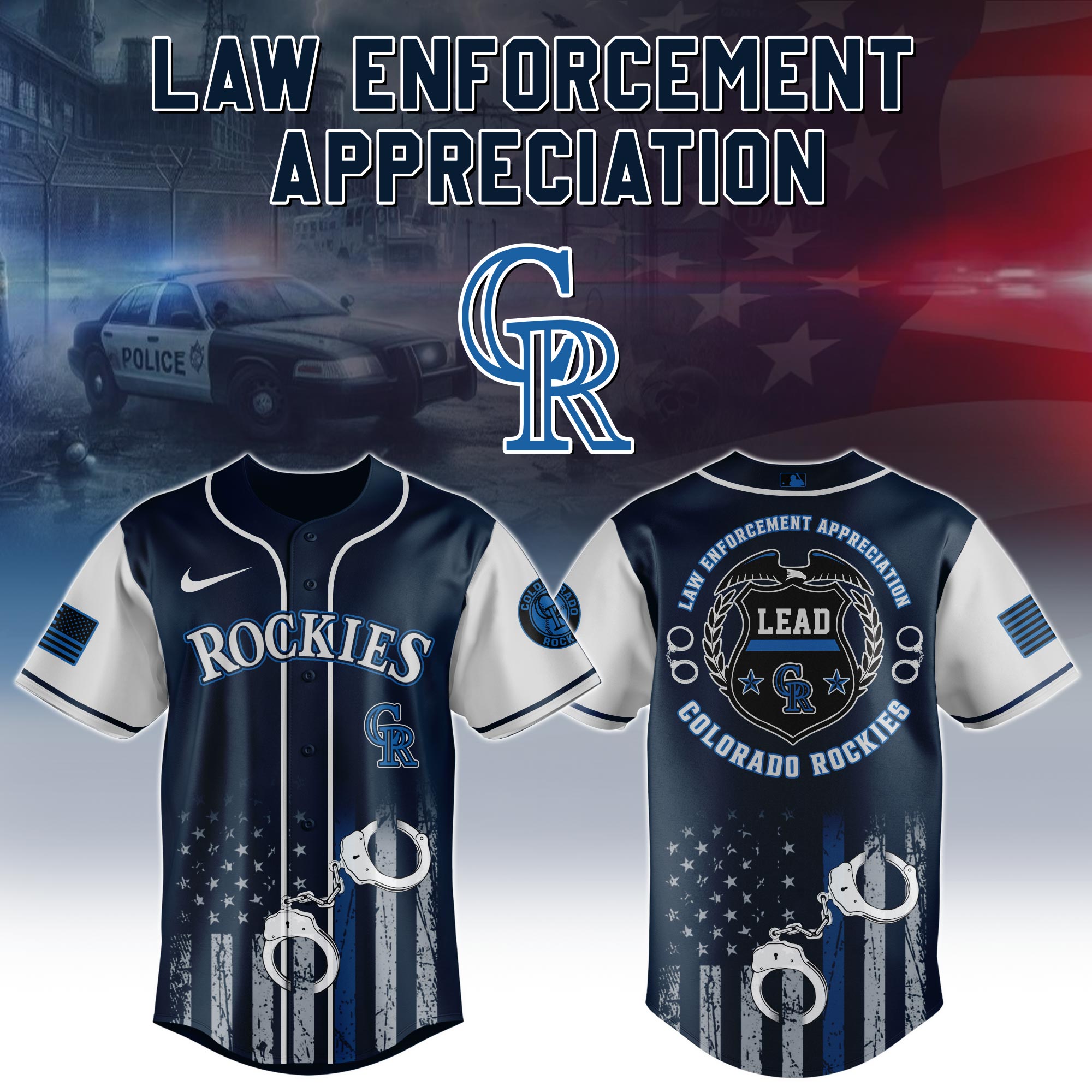 Colorado Rockies x Law Enforcement Appreciation Day Jersey Baseball Gifts Ideas