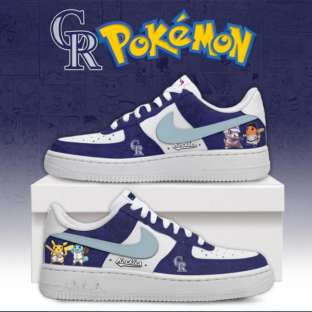 Colorado Rockies x Pokemon Go Special Edition Air Force 1 Best Gifts For Baseball Fans