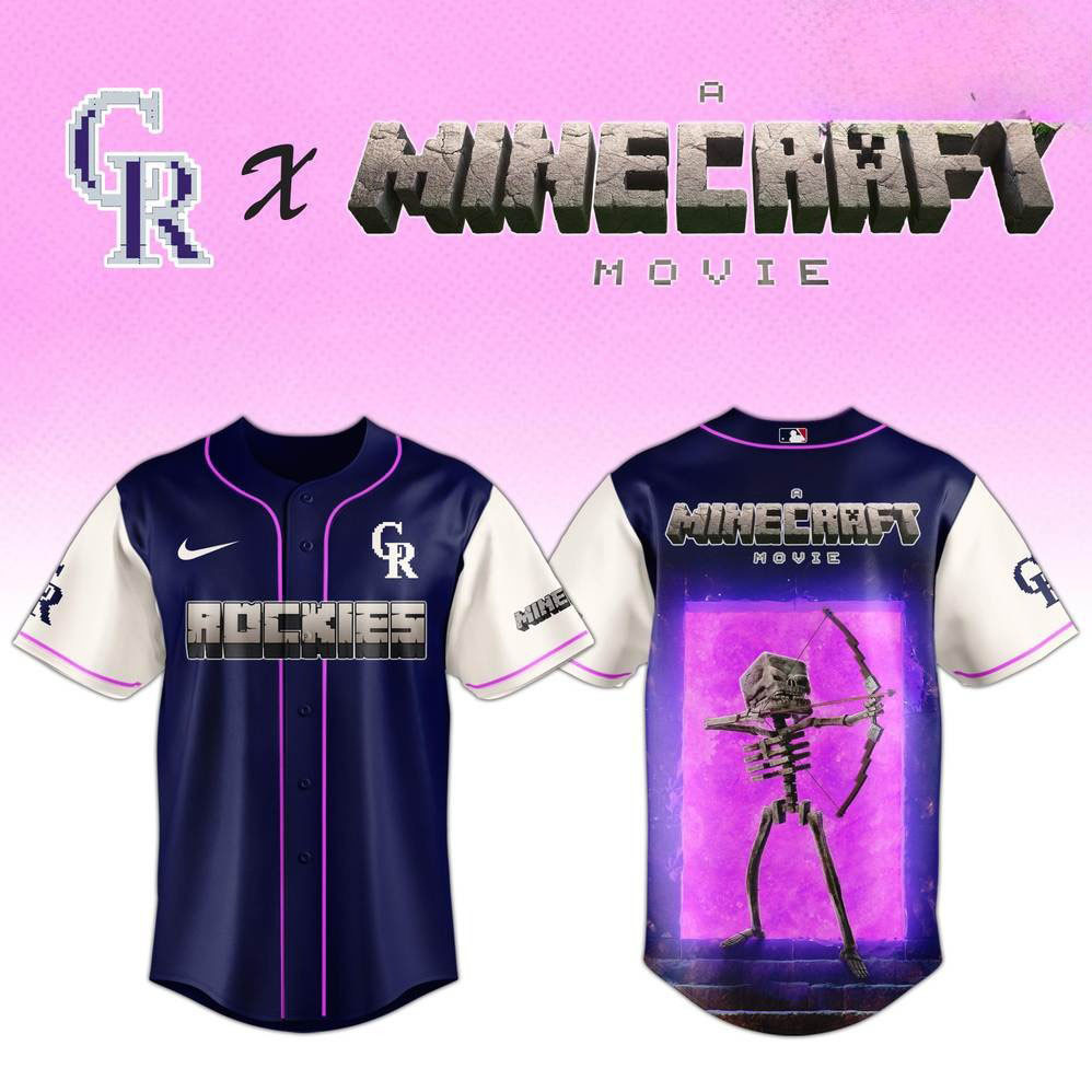Colorado Rockies x Skeleton A Minecraft Movie Special Baseball Jersey Cool Baseball Gifts