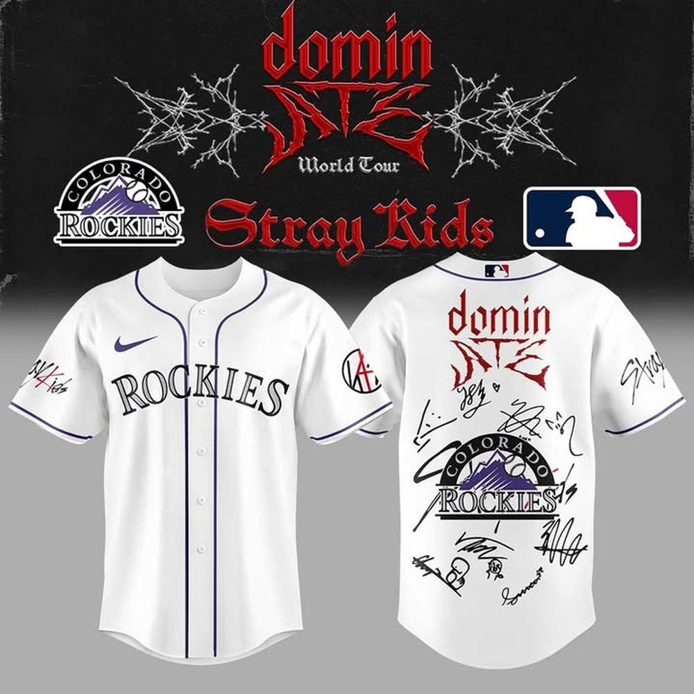 Colorado Rockies x Stray Kids Show White Jersey Colorado Rockies Merch Best Gift For Baseball Lover