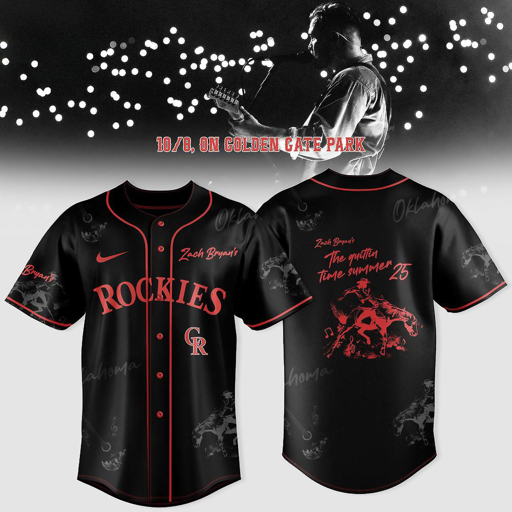 Colorado Rockies x Zach Bryan Summer Tour Limited Edition Baseball Jersey Fans Gifts