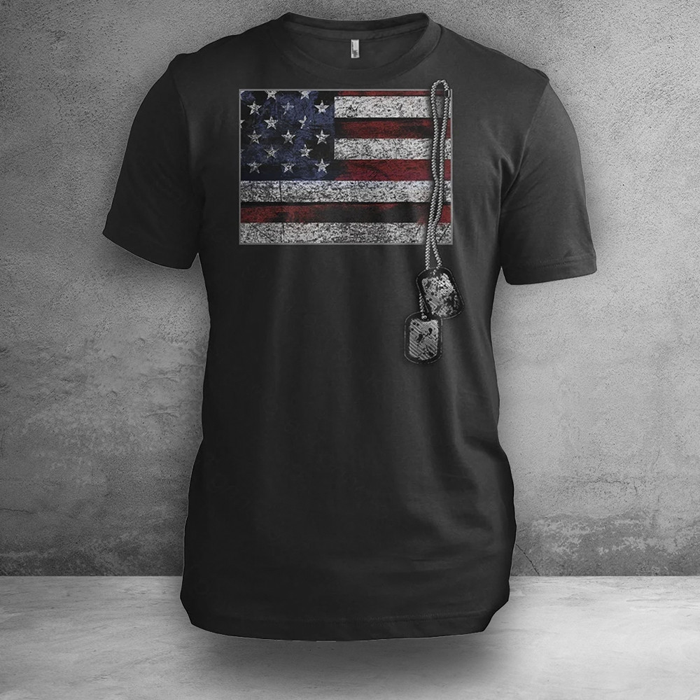 Colorado Veteran Dog Tags Colorado T-Shirt 2023 Veterans Day Patriotic Apparel Men's