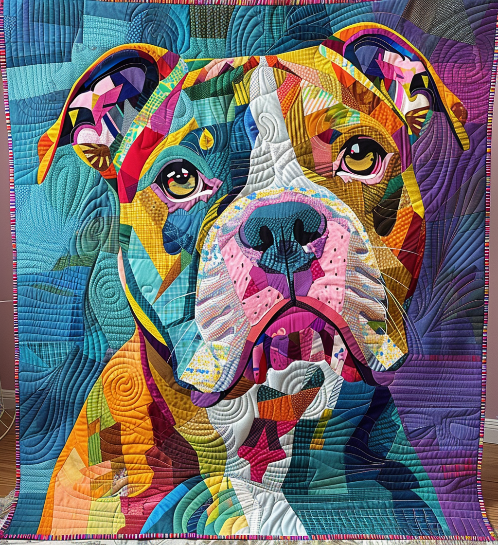 Colorburst Pup Charm Quilted Blanket Great Dog Christmas Gifts