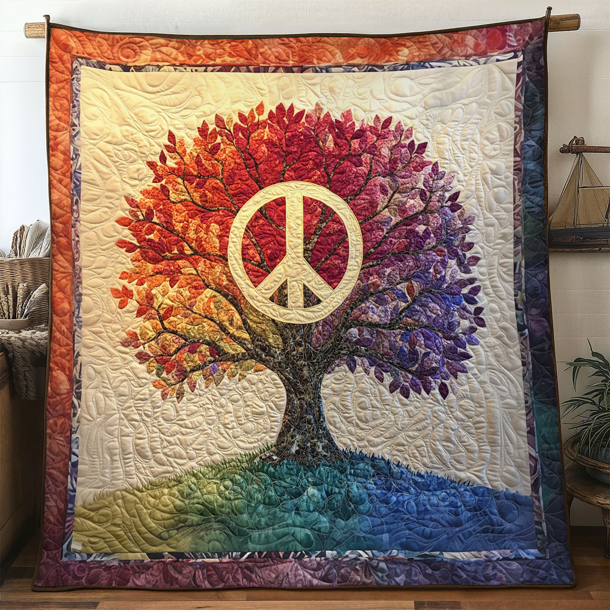 Colorburst Tree Of Life Quilt Ultra-Soft Quilt Blanket for Hotel-Like Experience