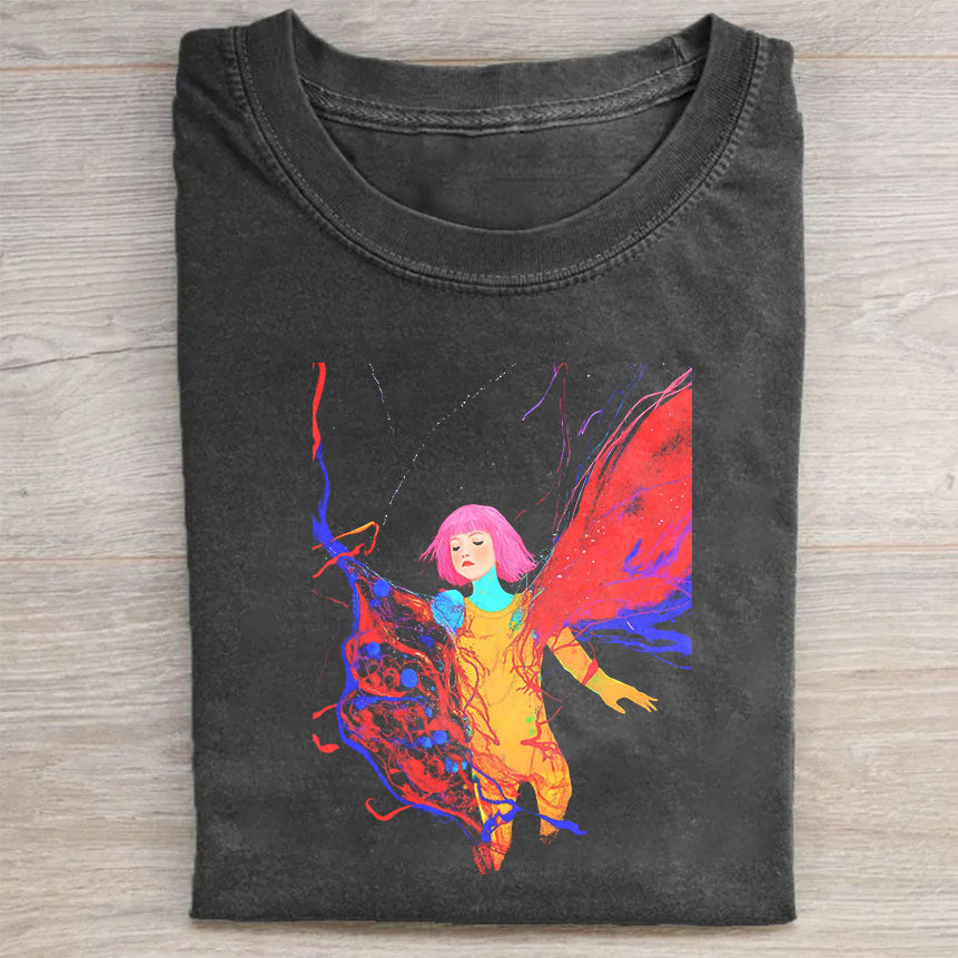 Colorful Angel Graphic T-Shirt Creative Merch Best Gift For Spiritual Lovers