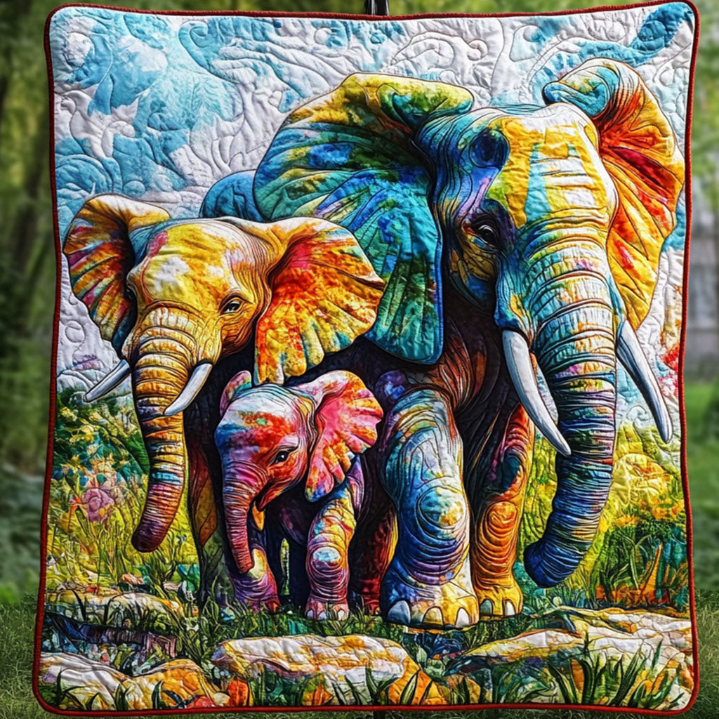 Colorful Bond Quilted Blanket Bedroom Xmas Decor Elephant Gifts For Him
